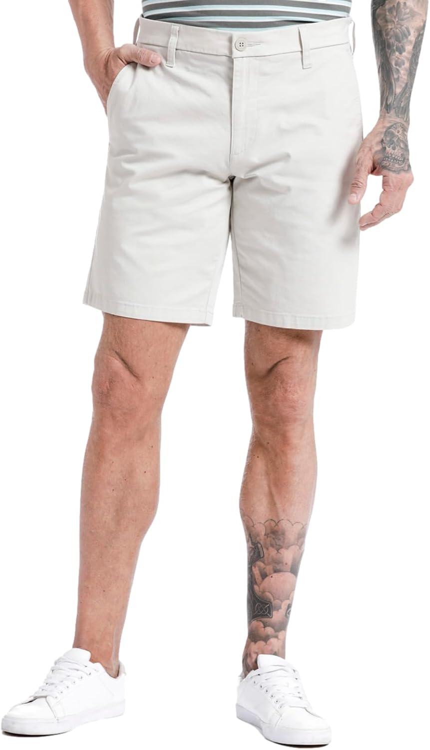 imageDockers Mens Straight Fit Supreme Flex Ultimate 95quot ShortsPorcelain Khaki