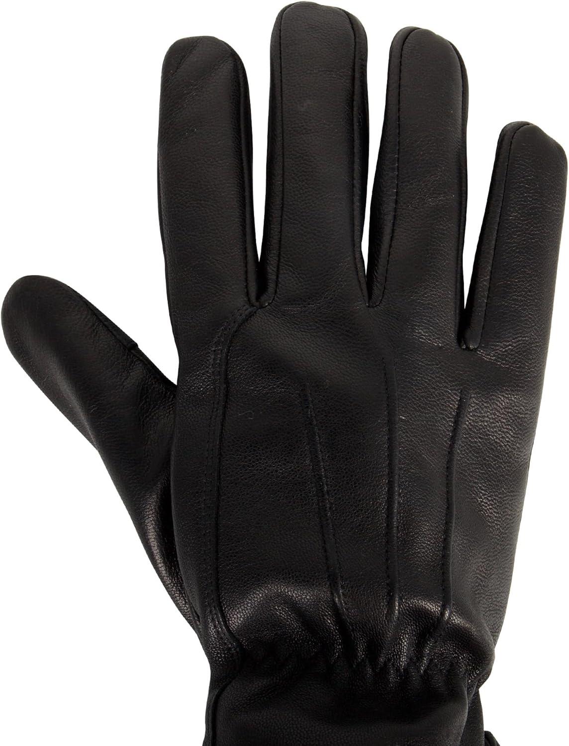 imageDockers Mens Warm Leather Winter Gloves with Smartphone Touchscreen CapabilityBlack Lucas