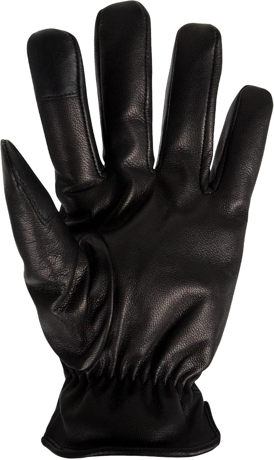 imageDockers Mens Warm Leather Winter Gloves with Smartphone Touchscreen CapabilityBlack Lucas