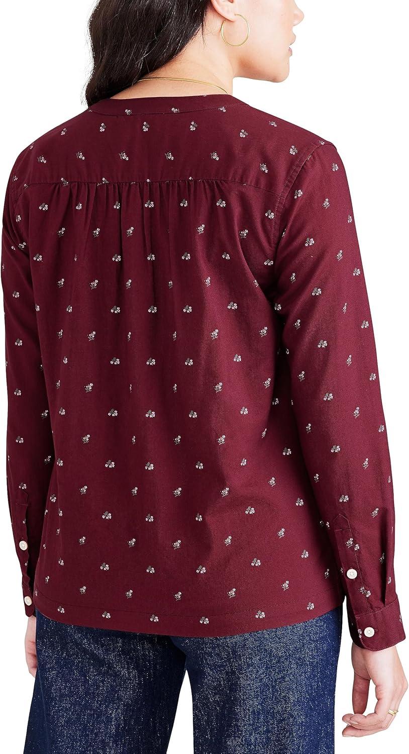 imageDockers Womens Regular Fit Long Sleeve Button Down ShirtBridge Tibetan Red Twill