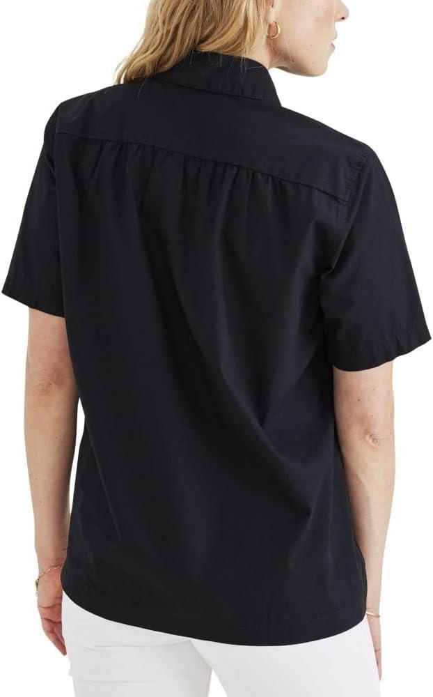 imageDockers Womens Regular Fit Short Sleeve Button Down ShirtBeautiful Black Poplin