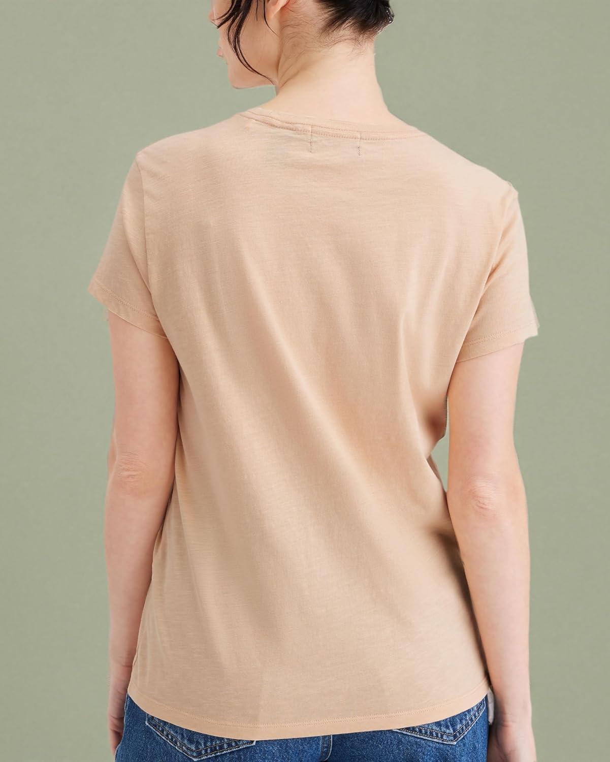 imageDockers Womens Slim Fit Cotton Slub Jersey Favorite Crew TShirtApple Blossom