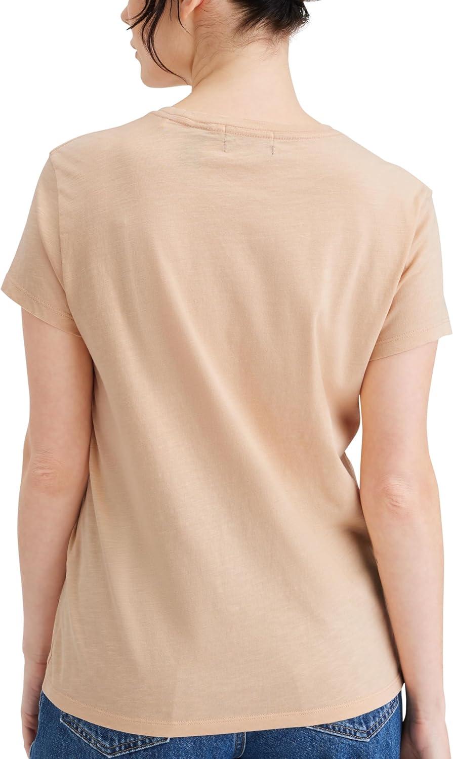 imageDockers Womens Slim Fit Cotton Slub Jersey Favorite Crew TShirtApple Blossom