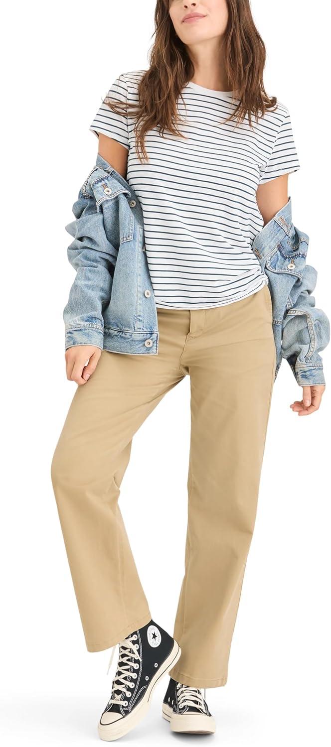 imageDockers Womens Slim Fit Cotton Slub Jersey Favorite Crew TShirtGilly Startified Sea