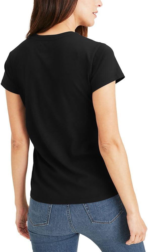 imageDockers Womens Slim Fit Cotton Slub Jersey Favorite Crew TShirtMineral Black