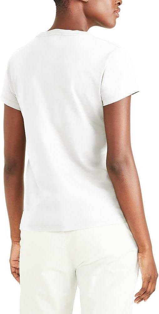 imageDockers Womens Slim Fit Cotton Slub Jersey Favorite Crew TShirtPaper White