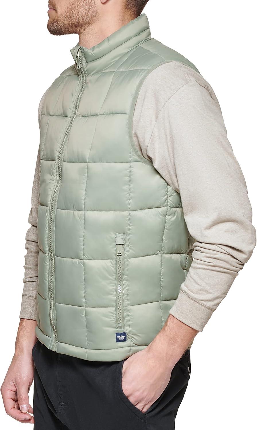 imageDockers mens Mens Box Quilted Puffer VestGreen