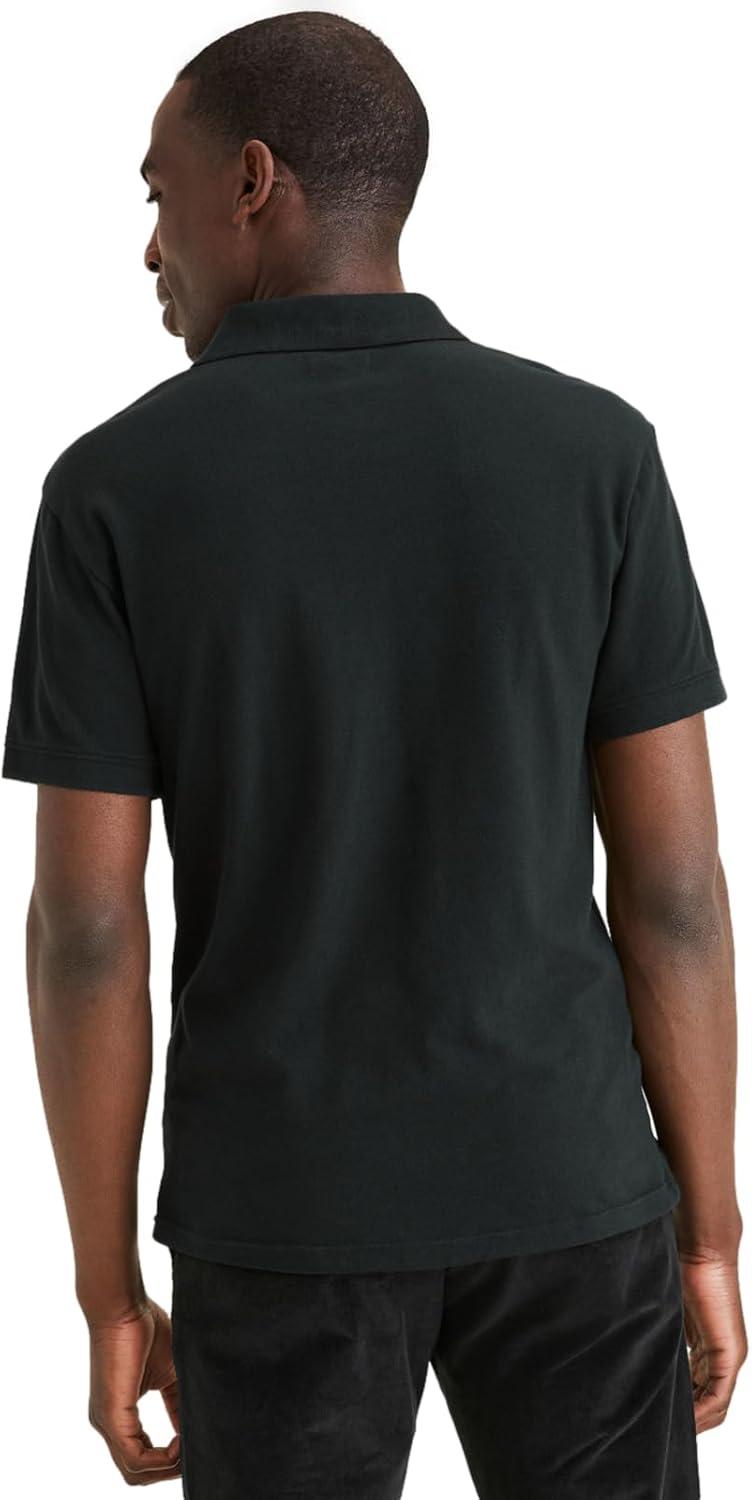 imageSlim Fit Ribbed PoloMineral Black