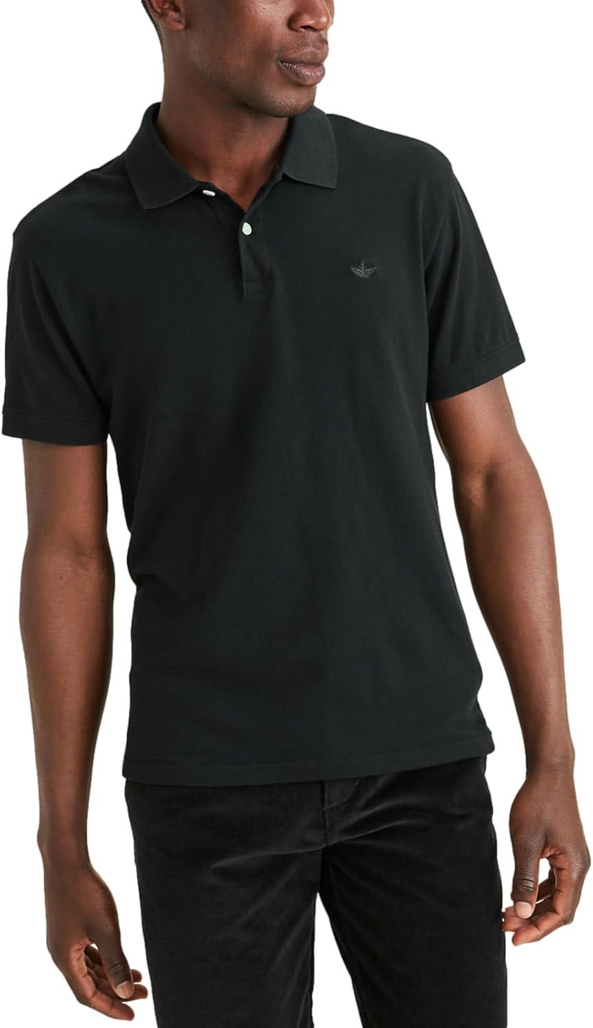 imageSlim Fit Ribbed PoloMineral Black