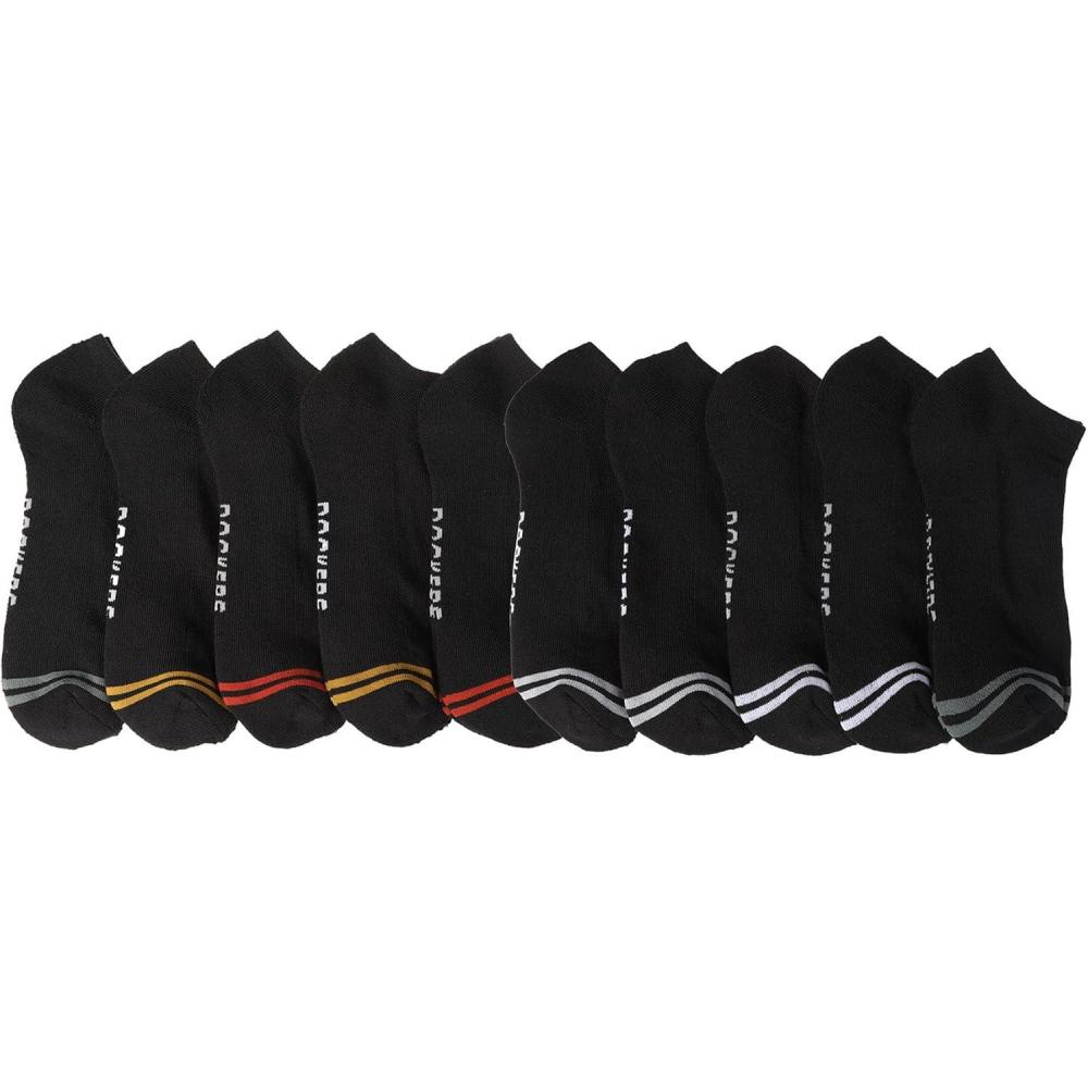 imageDOCKERS Mens Athletic Ankle Socks  6Pairs and 10Pairs Low Cut Sports and Workout Socks for MenBlack Multi 2 10 Pairs