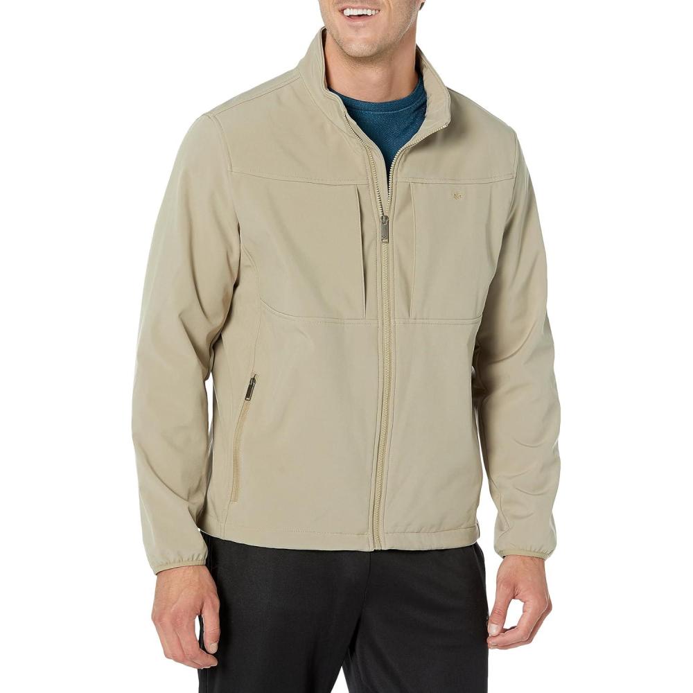 imageDOCKERS Mens Clean Zipup Softshell JacketSage
