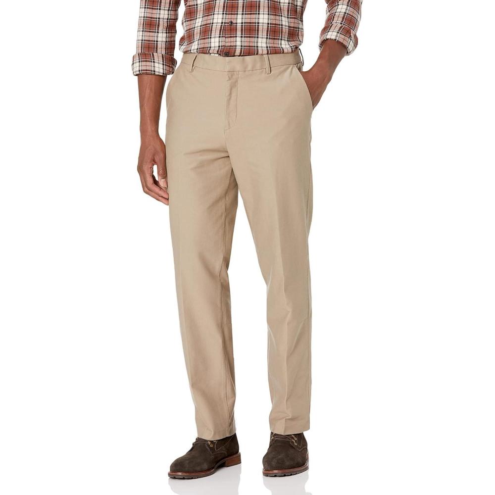 imageDOCKERS Mens Comfort Trouser Straight Fit Smart 360 Knit PantsTimberwolf Waterless