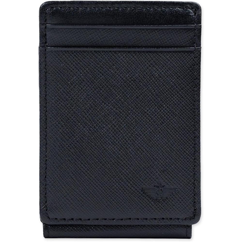 imageDOCKERS Mens Front Pocket WalletBlack Saffiano