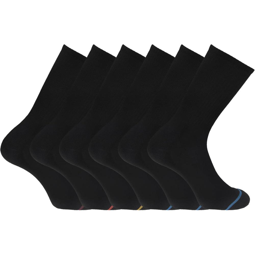 imageDOCKERS Mens Performance Socks  3Pairs and 6Pairs Athletic and Dress Crew Socks for MenBlack 2 6 Pairs