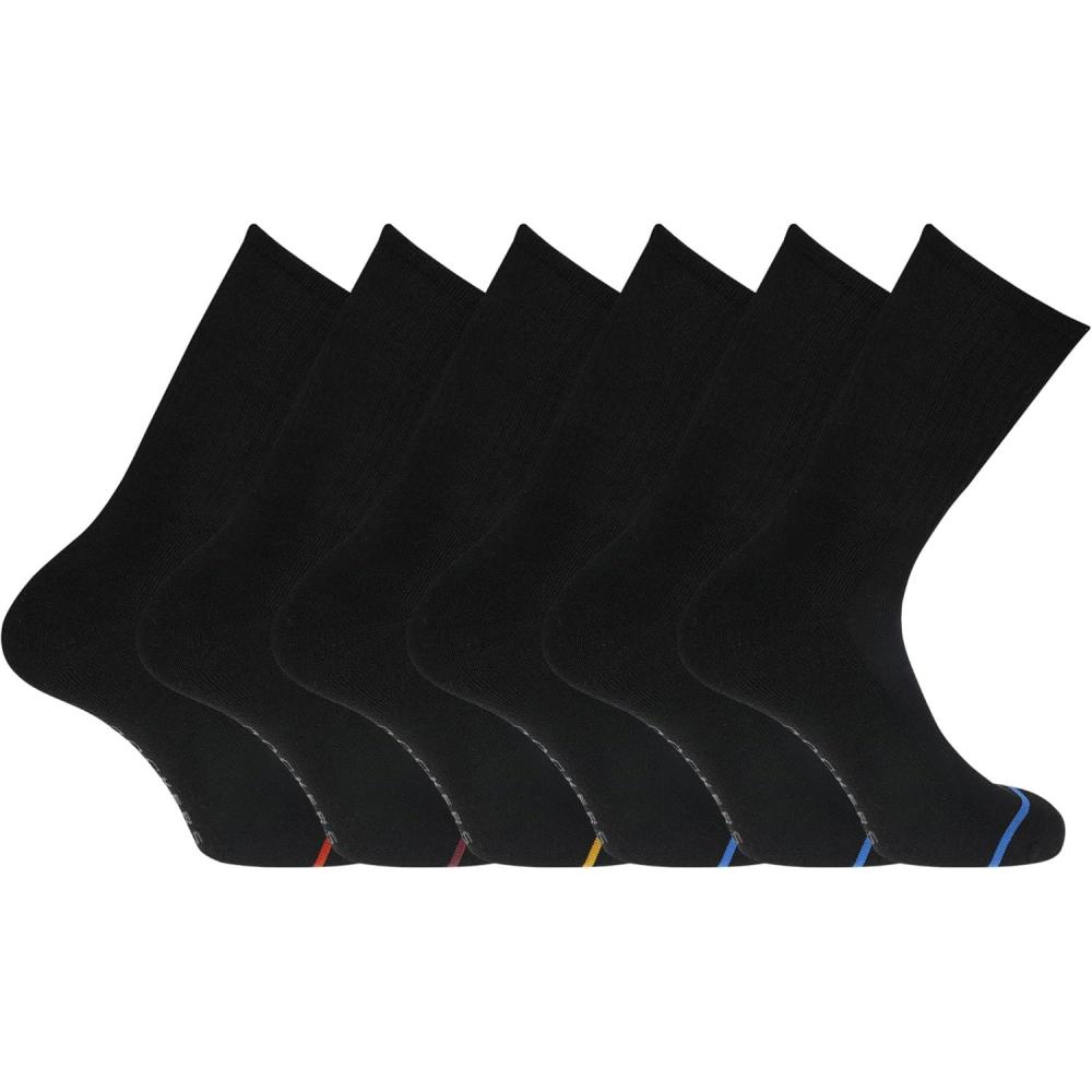 imageDOCKERS Mens Performance Socks  3Pairs and 6Pairs Athletic and Dress Crew Socks for MenBlack 58 6 Pairs