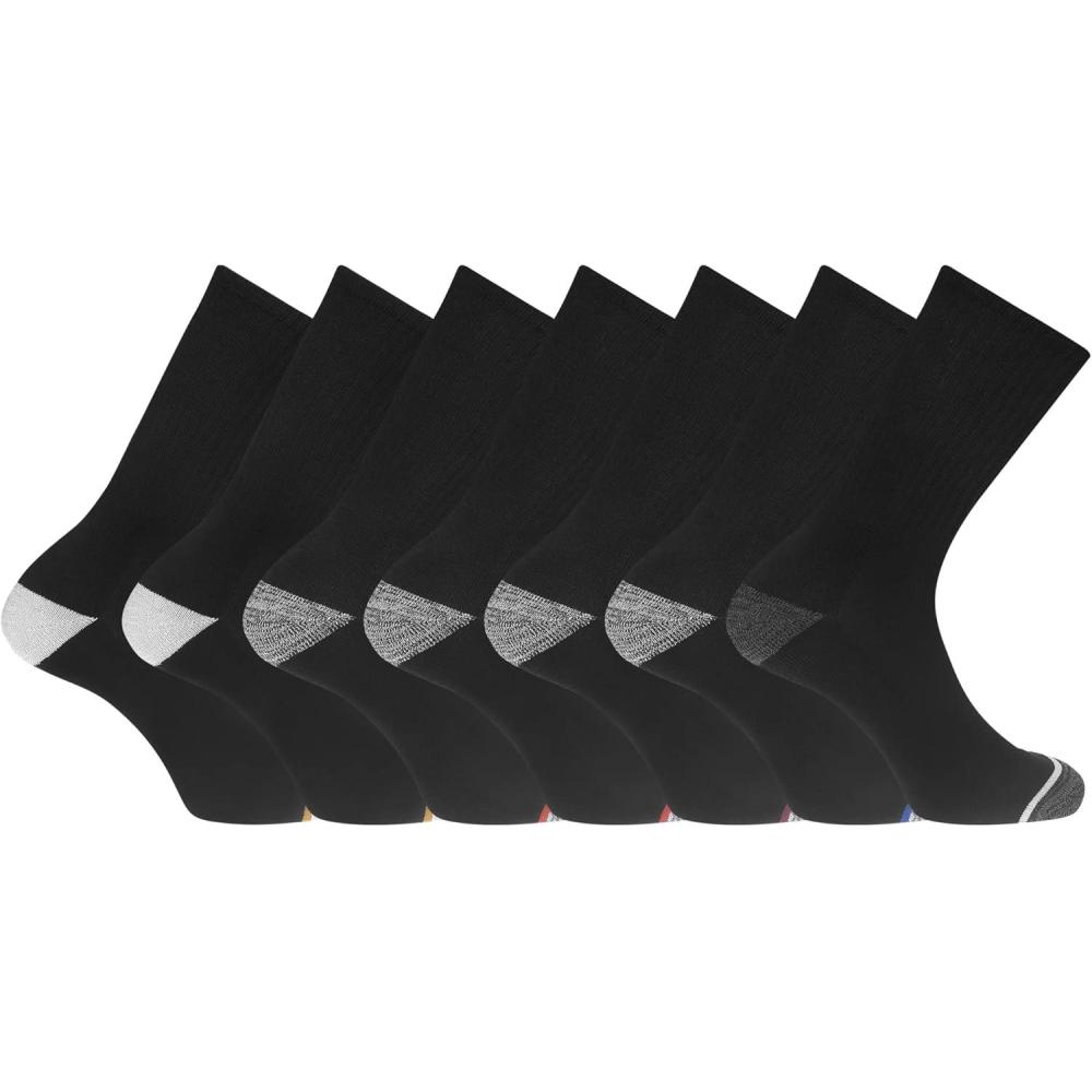 imageDOCKERS Mens Performance Socks  3Pairs and 6Pairs Athletic and Dress Crew Socks for MenBlack Multi 59 6 Pairs