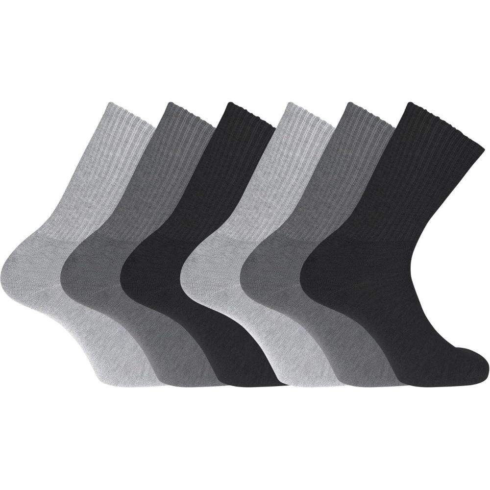 imageDOCKERS Mens Performance Socks  3Pairs and 6Pairs Athletic and Dress Crew Socks for MenBlackGrey 58 6 Pairs