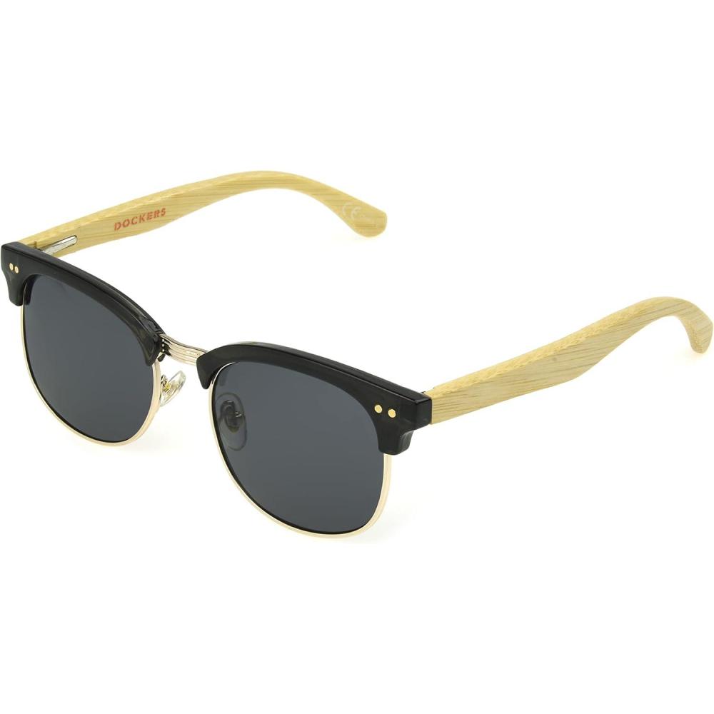imageDOCKERS Mens Tatum Sunglasses Club Black and Bamboo 52mmBlack and Bamboo