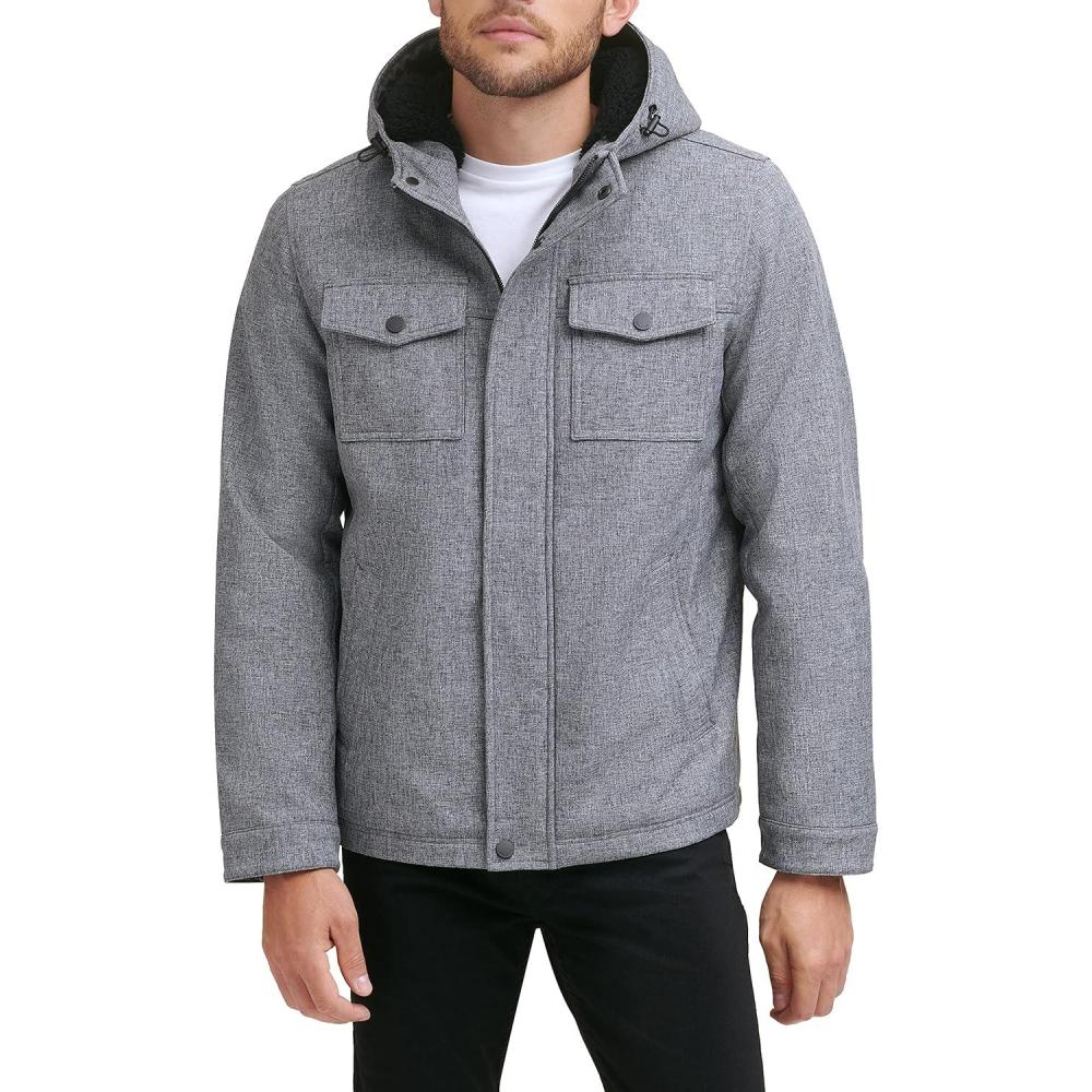 imageDOCKERS mens Arctic Cloth Sherpa Storm JacketHeather Grey Soft Shell