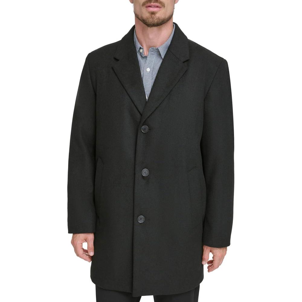 imageDOCKERS mens Henry Wool Blend Top Coat Regular and Big ampamp Tall SizesBlack Without Bib
