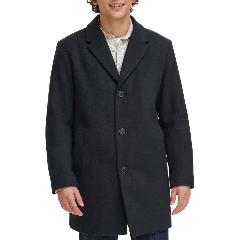 imageDOCKERS mens Henry Wool Blend Top Coat Regular and Big ampamp Tall SizesNavy Without Bib