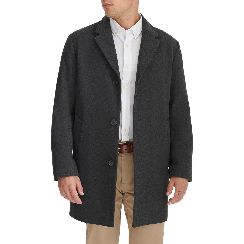 imageDOCKERS mens The Henry Wool Blend Top CoatCharcoal With Scarf