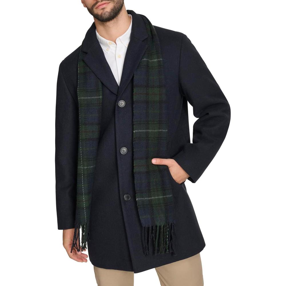 imageDOCKERS mens The Henry Wool Blend Top CoatNavy With Scarf