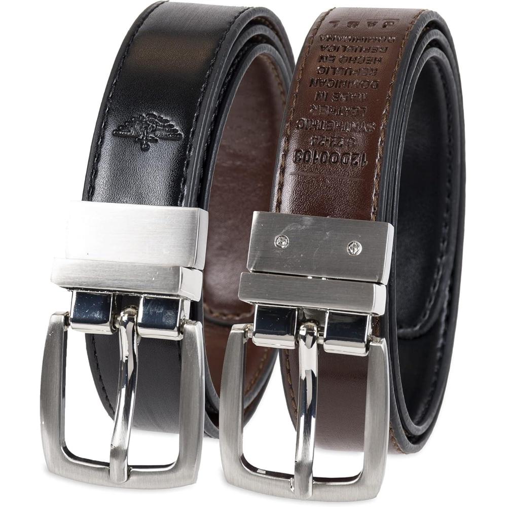 imageDockers Boys 2in1 Reversible Belt Versatile for School Casual ampamp Dress WearBrownBlack