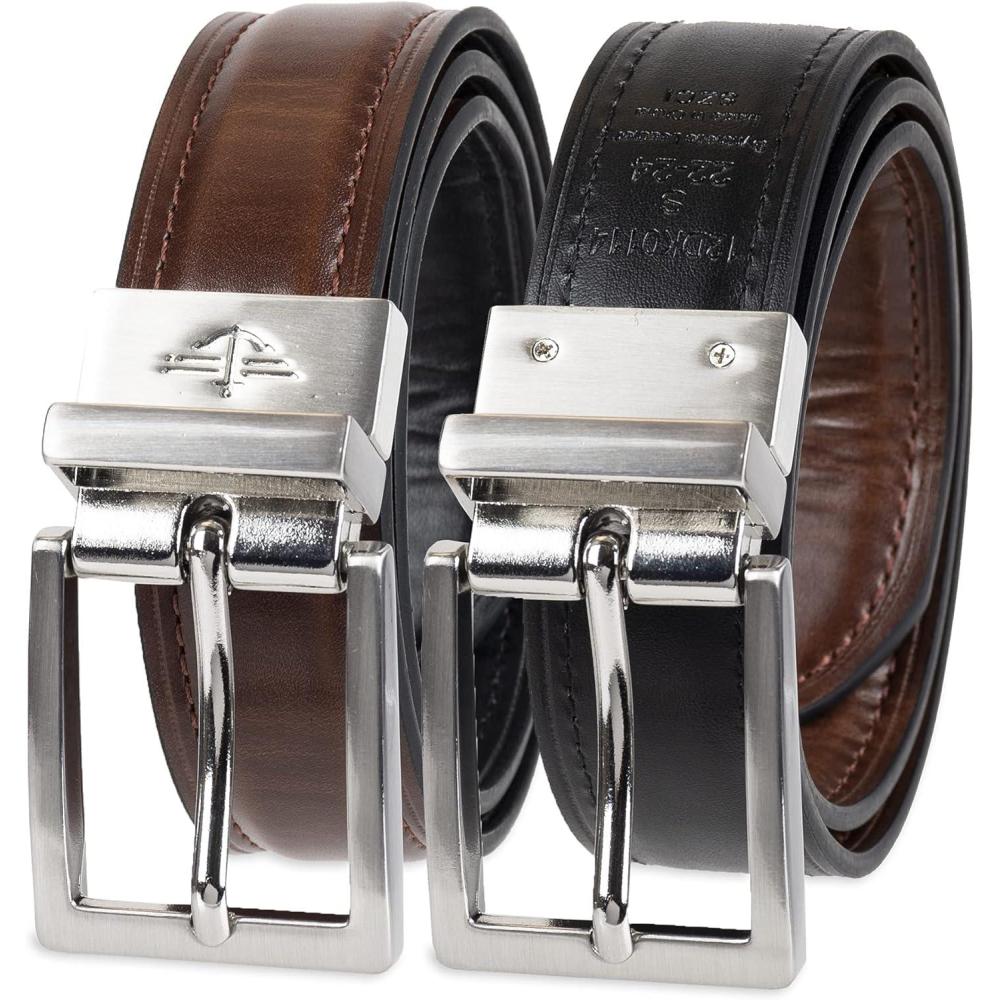 imageDockers Boys 2in1 Reversible Belt  Versatile for School Casual ampamp Dress WearBrownBlack Dressy