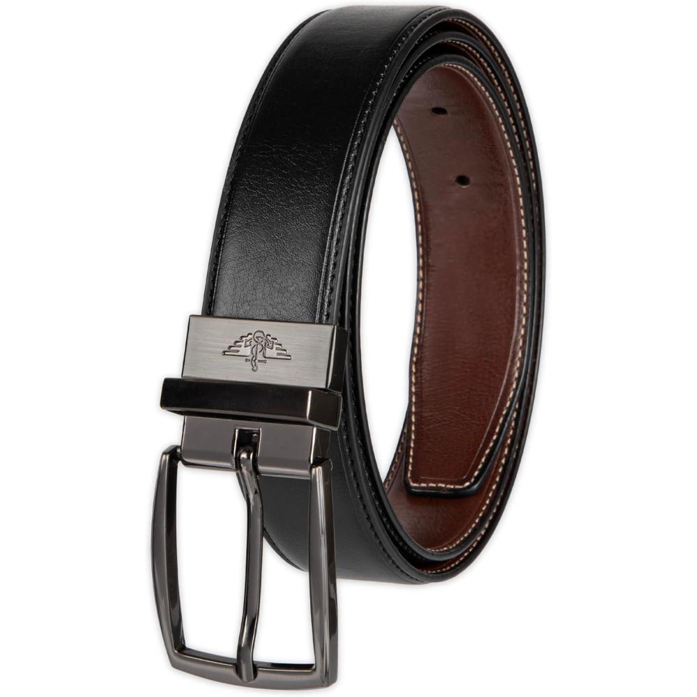 imageDockers Mens 2in1 Reversible Everyday Casual Versatile Belt Regular and Big ampamp Tall SizingBlackTan