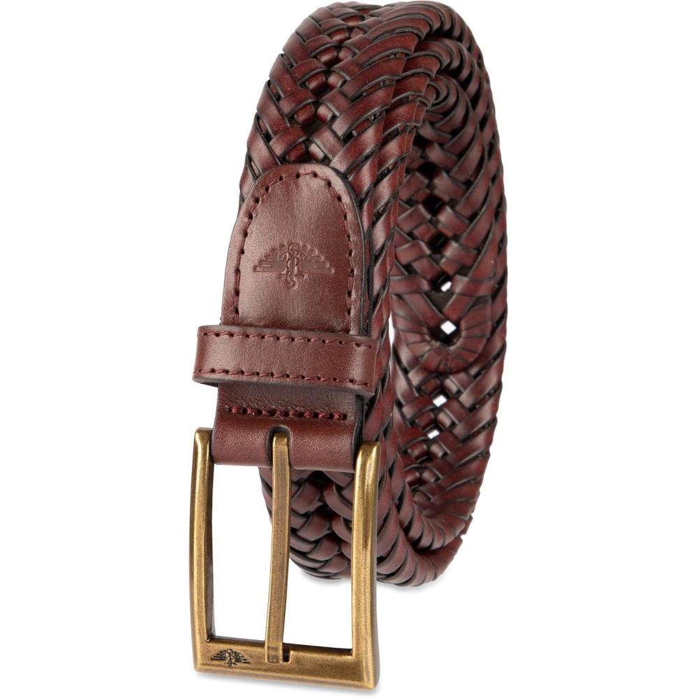 imageDockers Mens Leather Braided Fully Adjustable BeltWine