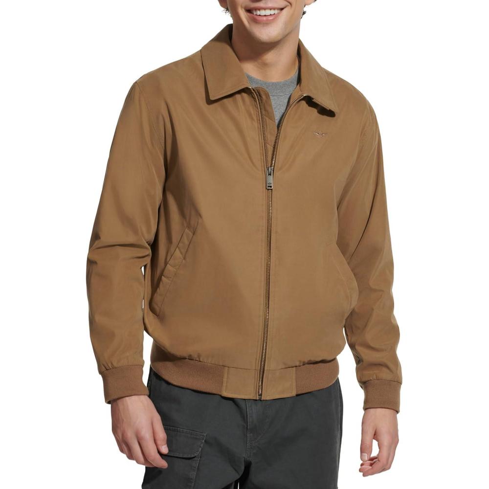 imageDockers Mens Microtwill Golf Bomber JacketBrown Unfilled