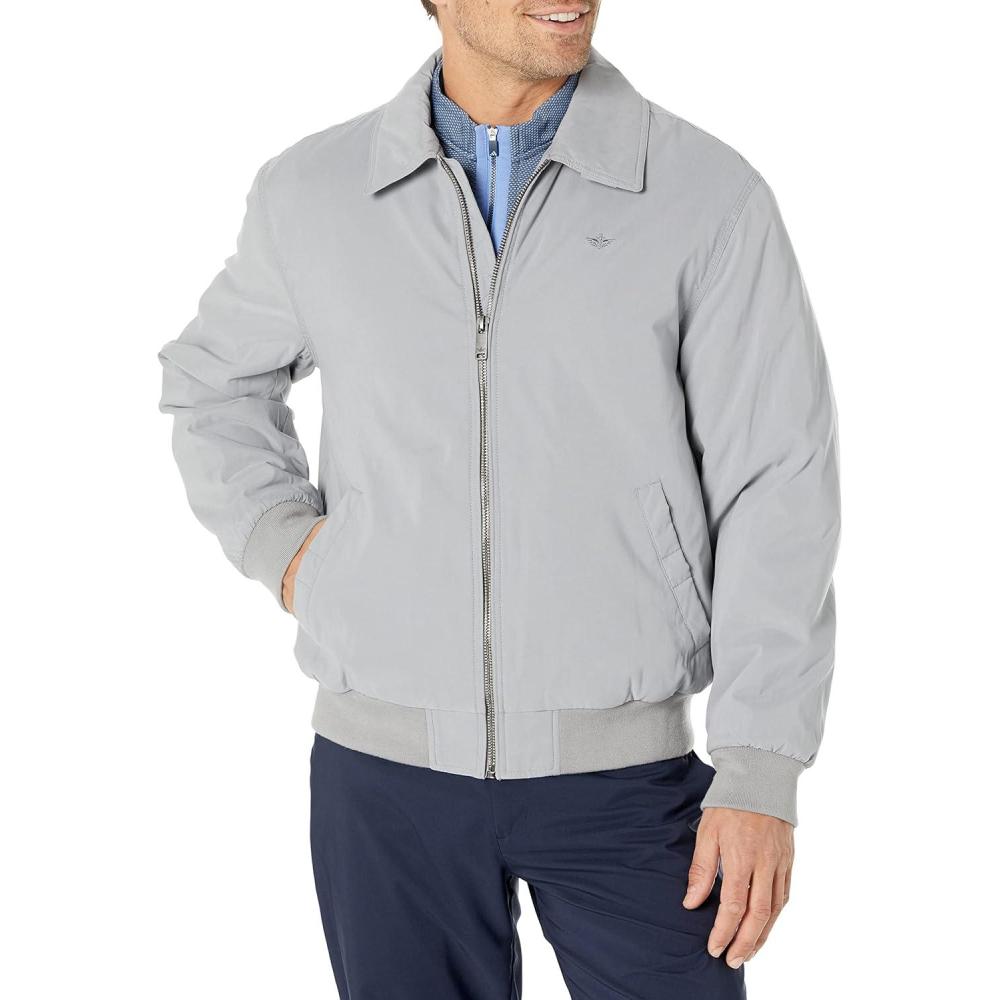 imageDockers Mens Microtwill Golf Bomber JacketGrey Filled