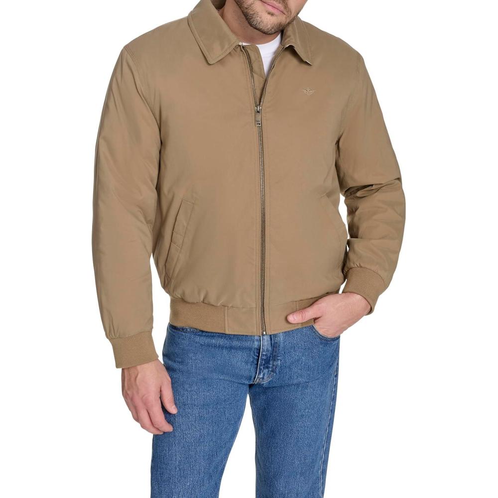 imageDockers Mens Microtwill Golf Bomber JacketTan Filled