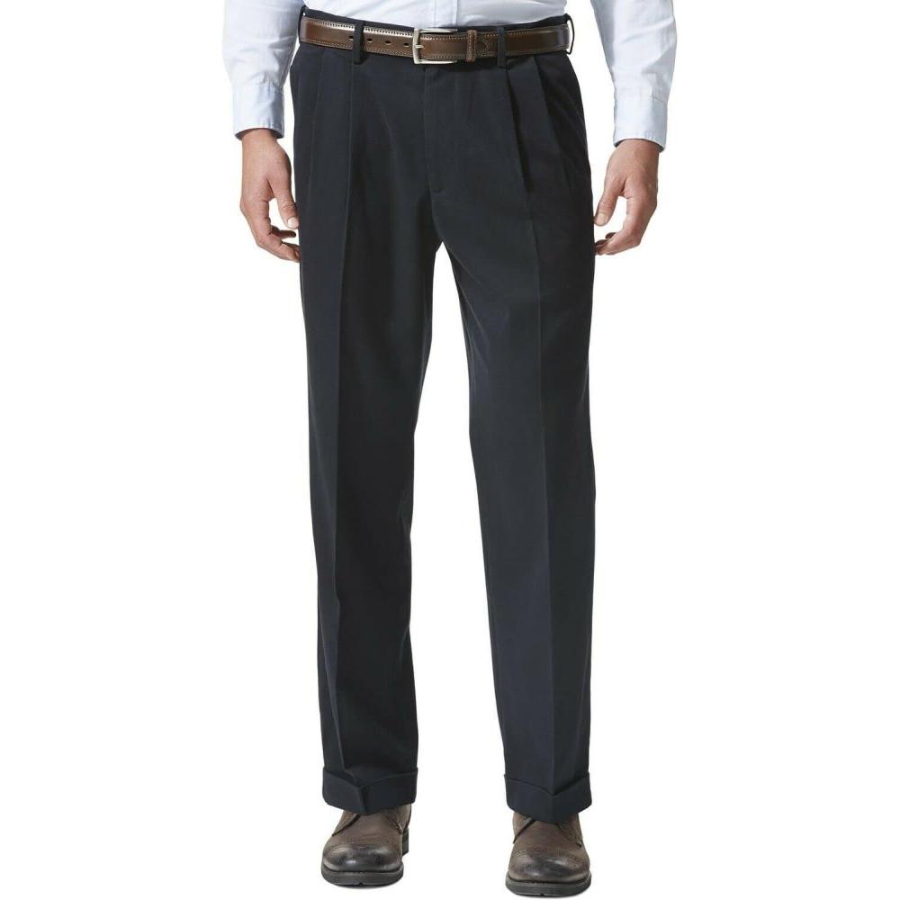 imageDockers Mens Relaxed Fit Comfort Khaki Pants  PleatedDockers Navy