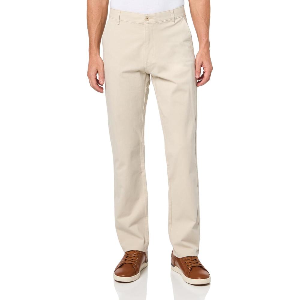 imageDockers Mens Relaxed Fit Comfort Khaki Pants PleatedSahara Khaki