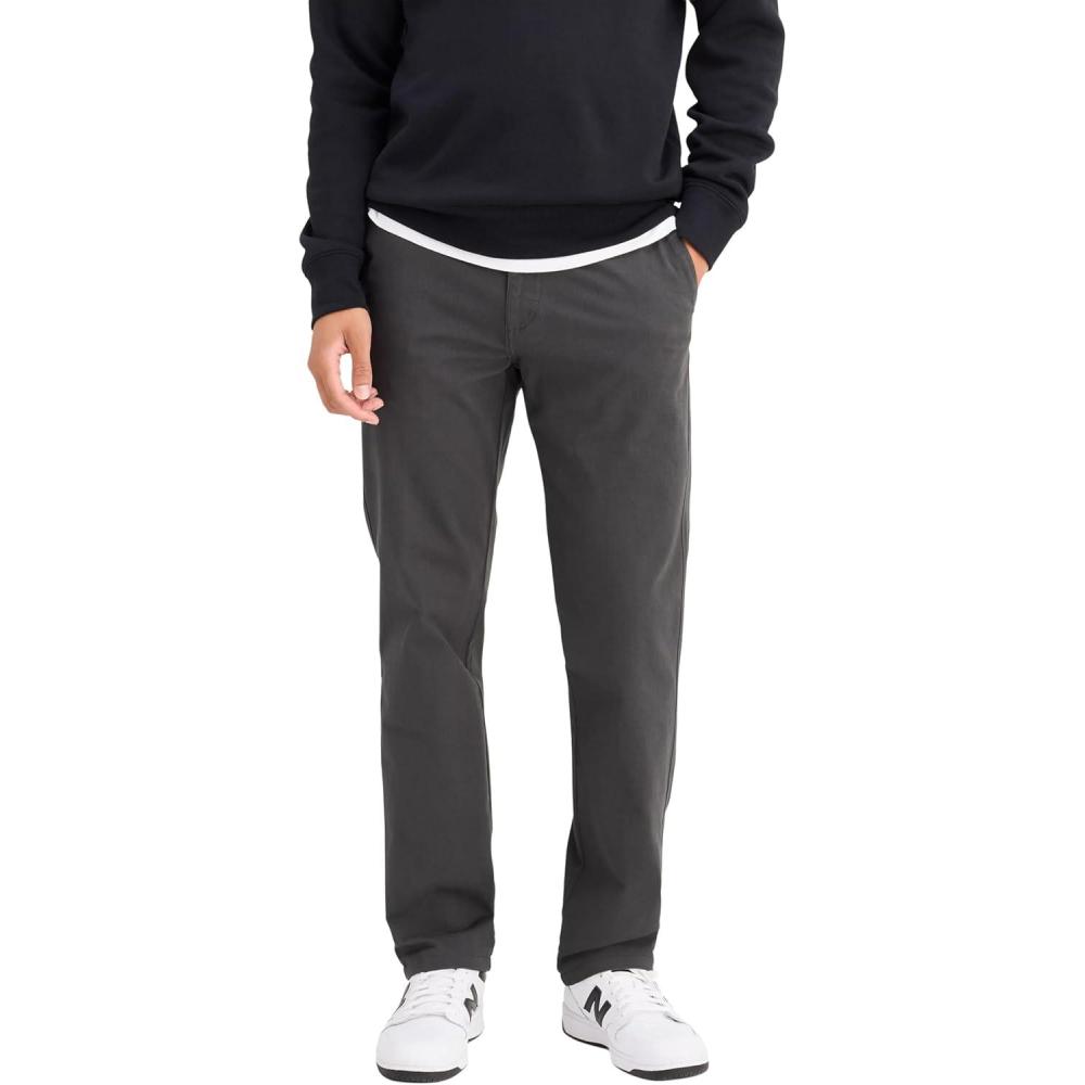 imageDockers Mens Relaxed Fit Comfort Khaki Pants PleatedSteelhead