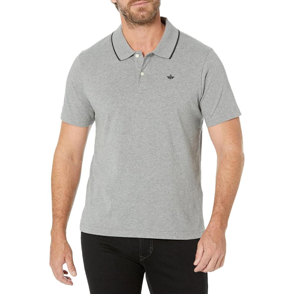 imageDockers Mens Short Sleeve Perfect Performance Polo Regular and Big ampamp TallNew Gray Heather
