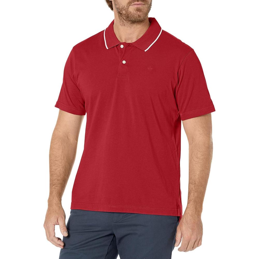 imageDockers Mens Short Sleeve Perfect Performance Polo Regular and Big ampamp TallRio Red