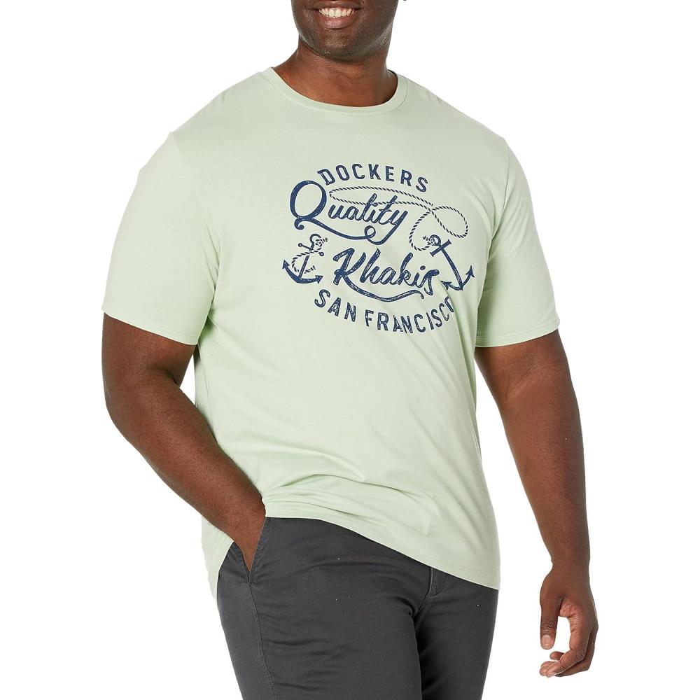 imageDockers Mens Slim Fit Short Sleeve Graphic Tee Shirt Legacy Standard and Big ampamp TallAnchors Spray