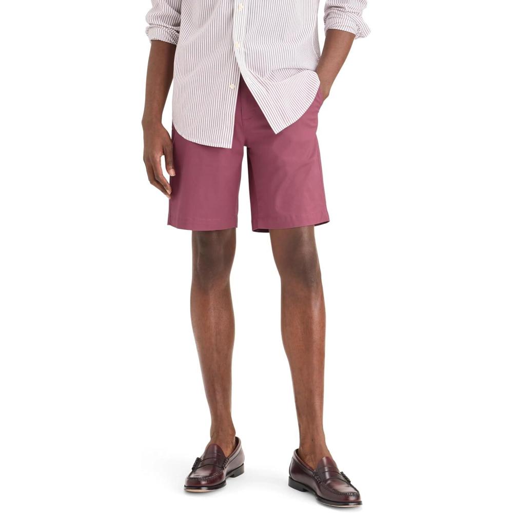 imageDockers Mens Straight Fit Supreme Flex Ultimate 95quot ShortsDry Rose