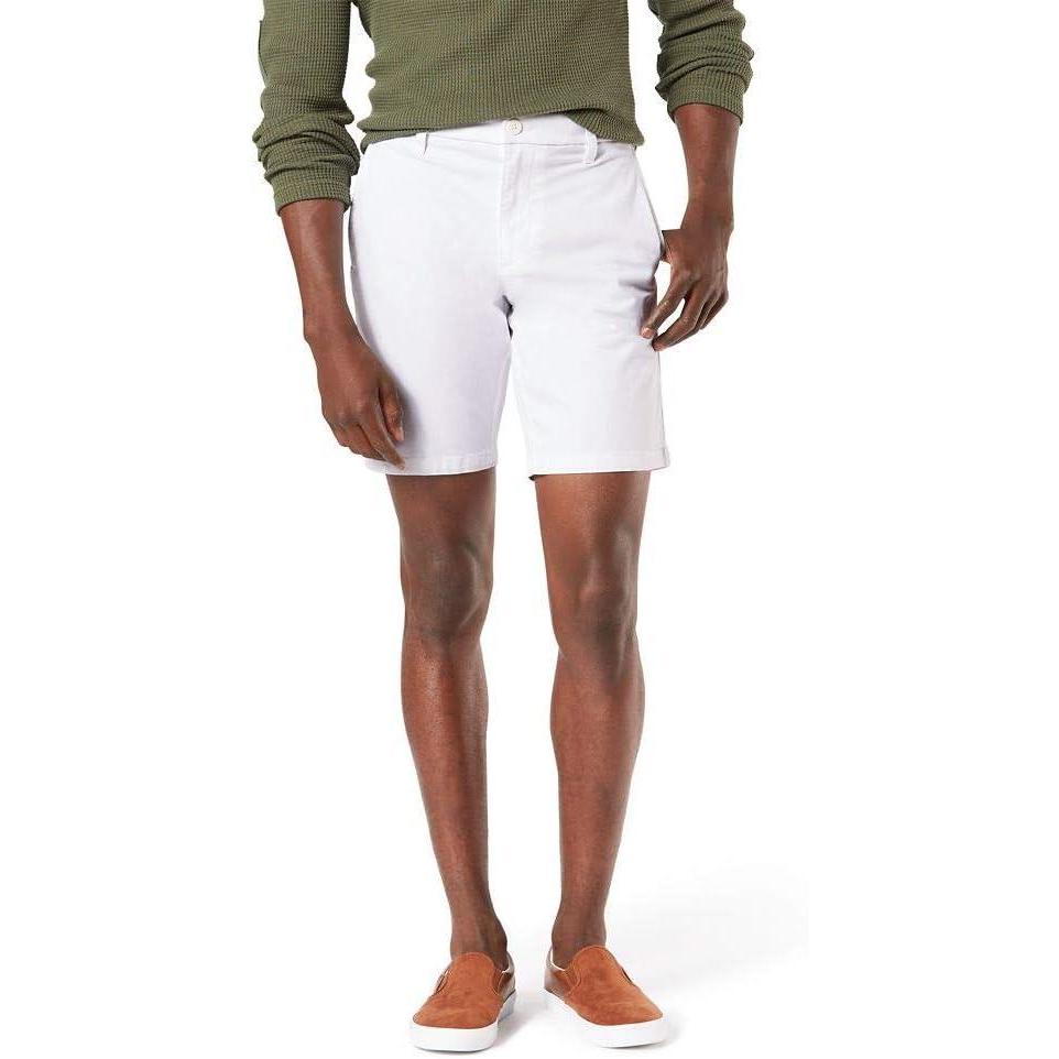 imageDockers Mens Straight Fit Supreme Flex Ultimate 95quot ShortsPaper White