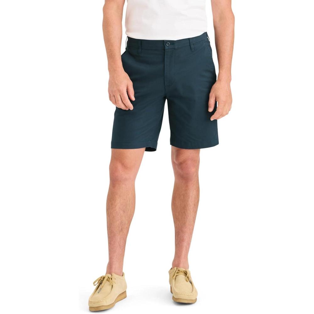 imageDockers Mens Straight Fit Supreme Flex Ultimate 95quot ShortsStratified Sea