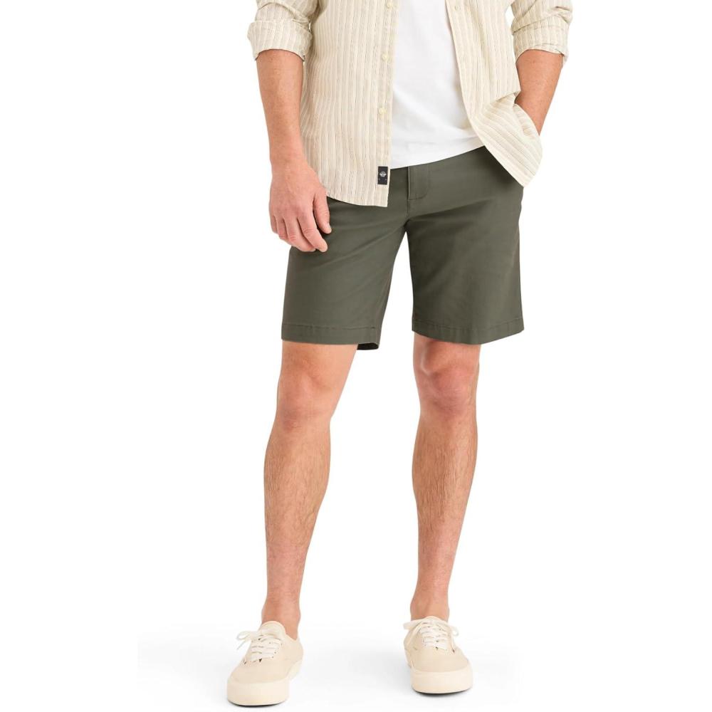 imageDockers Mens Straight Fit Supreme Flex Ultimate 95quot ShortsTea Leaf