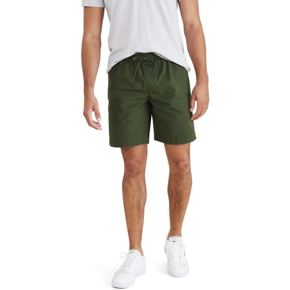 imageDockers Mens Ultimate Straight Fit 75quot Pull on Shorts with Supreme FlexDuffel Bag Green Ripstop