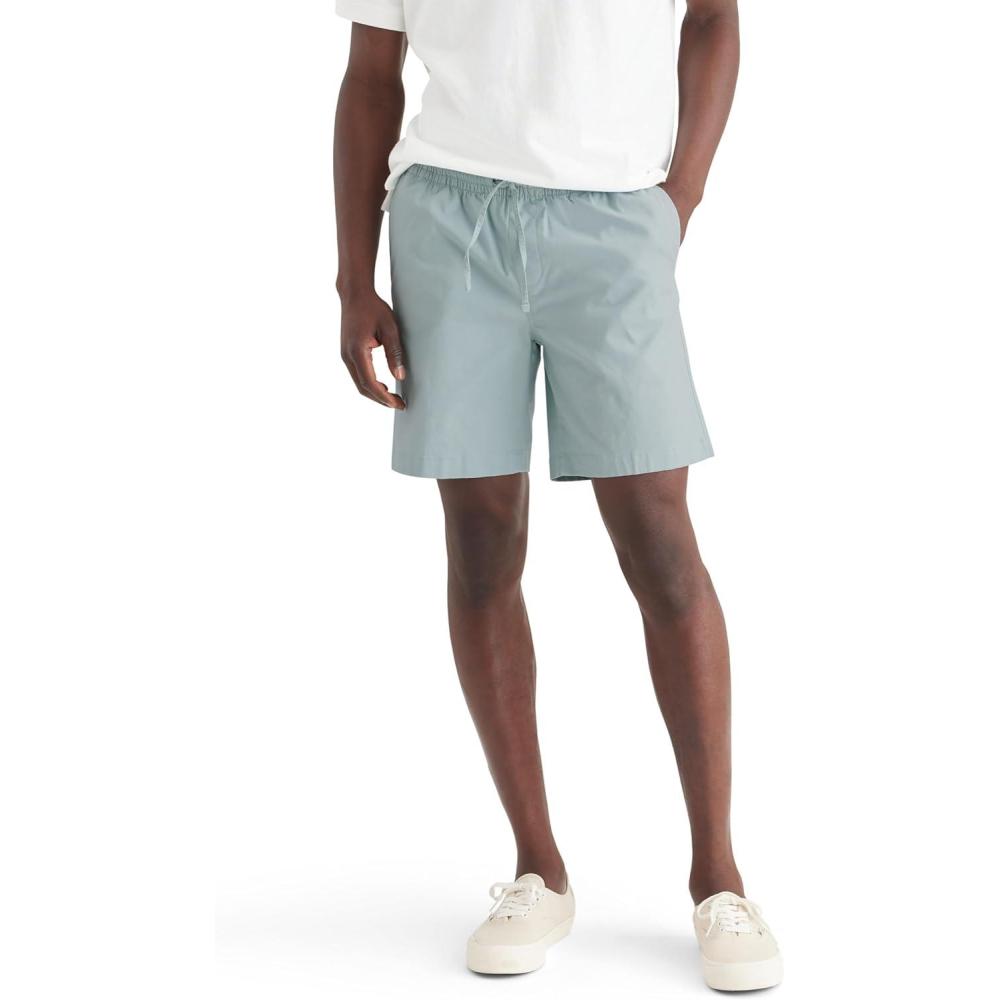 imageDockers Mens Ultimate Straight Fit 75quot Pull on Shorts with Supreme FlexHarbor Grey