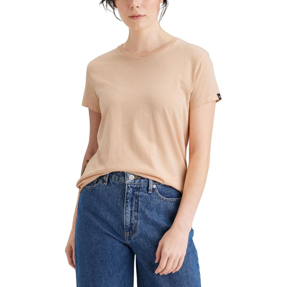 imageDockers Womens Slim Fit Cotton Slub Jersey Favorite Crew TShirtApple Blossom