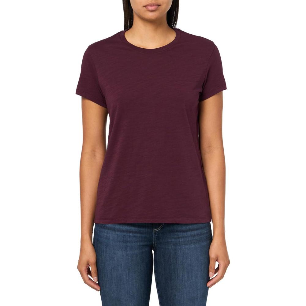 imageDockers Womens Slim Fit Cotton Slub Jersey Favorite Crew TShirtWinetasting