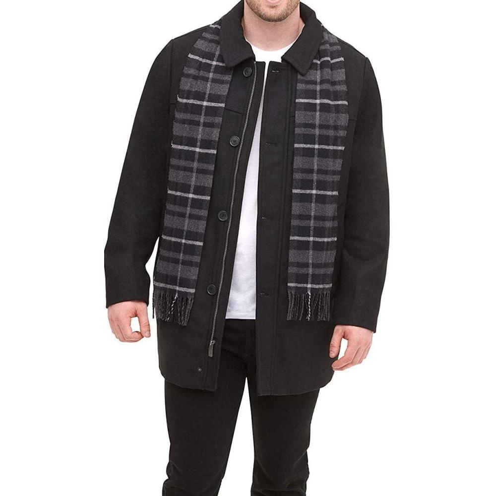 imageDockers mens Weston Wool Blend Coat With Scarf Regular and Big ampamp TallBlack