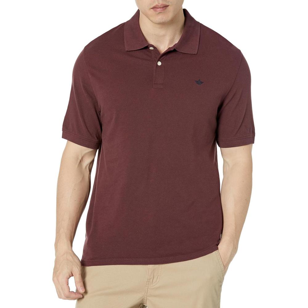 imageSlim Fit Ribbed PoloDecadent Chocolate Brown
